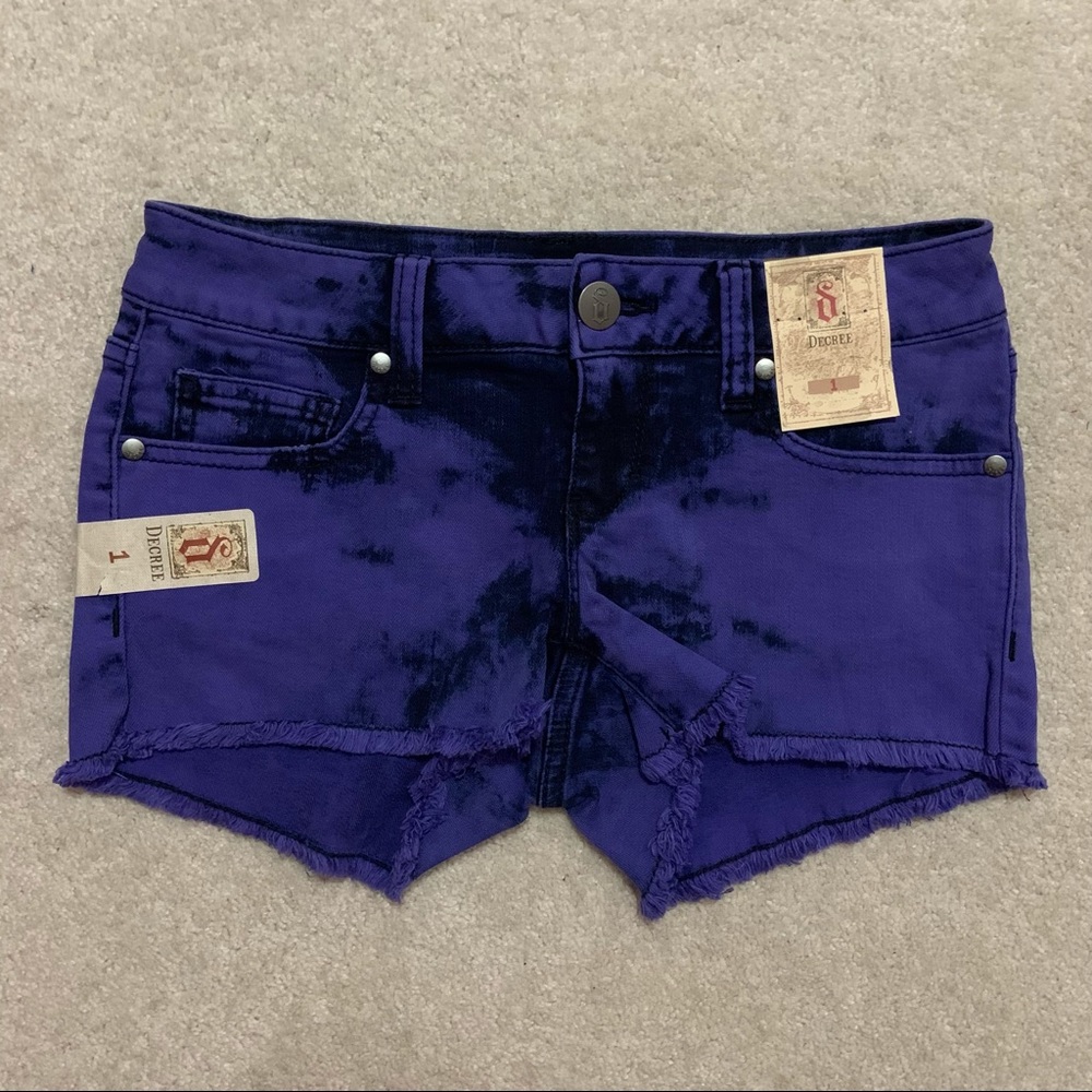Violet Acid Wash Shorts